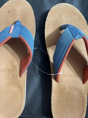Blue and Rust Casual Women's Thong Sandals by Huarache-Style